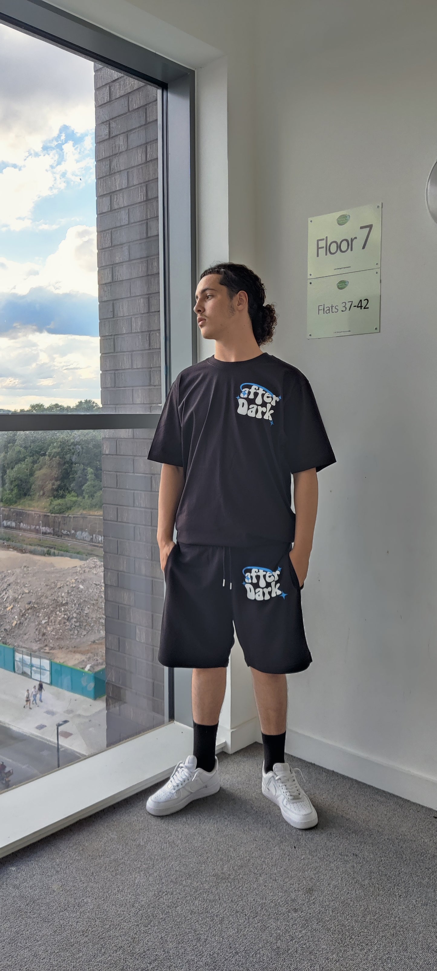 After Dark Summer T-Shirt & Shorts Set (Black)